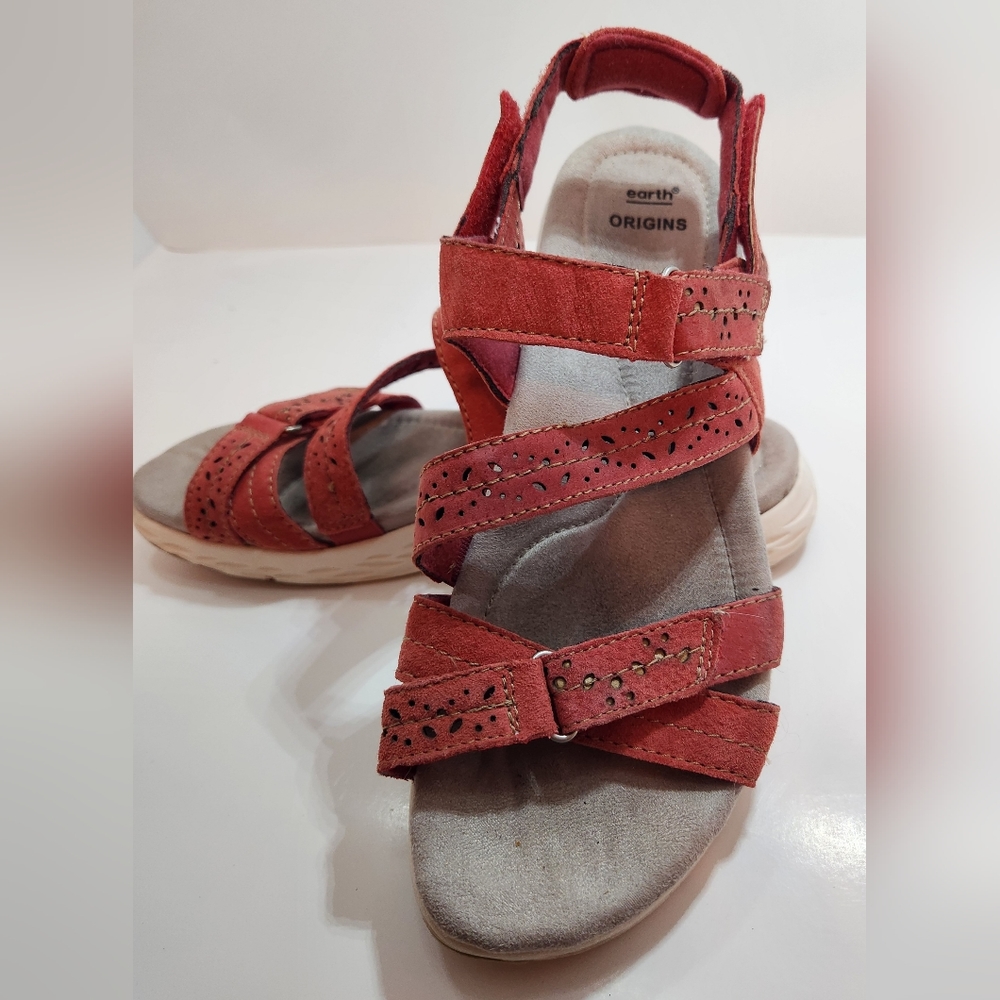 Earth Origins Womens Westfield Wendy Salmon Sport Sandals Suede Size 9.5M